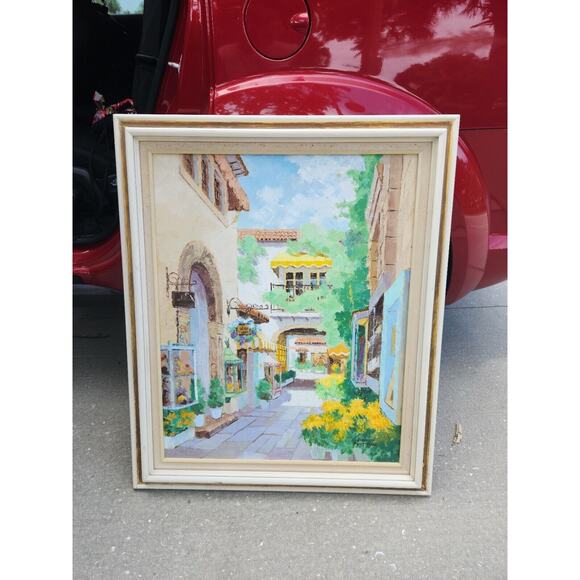 Ronni Pastorini Large Original Painting On Canvas Cityscape Signed Framed Art - Picture 8 of 11